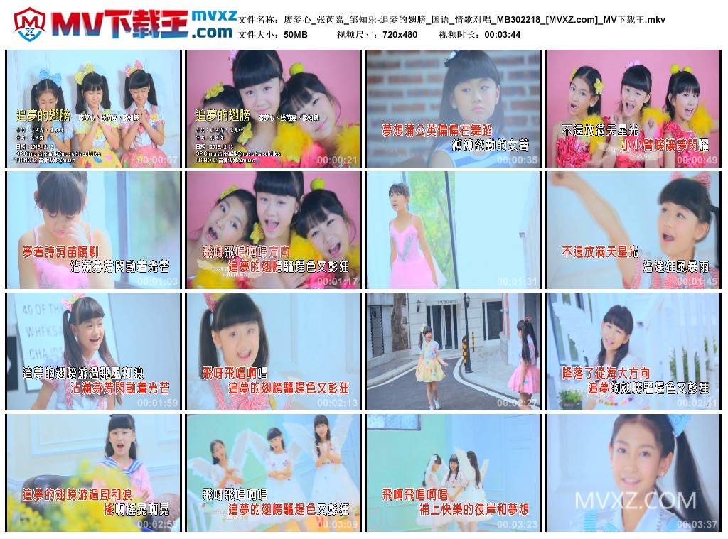 廖梦心_张芮嘉_邹知乐-追梦的翅膀_国语_情歌对唱_MB302218